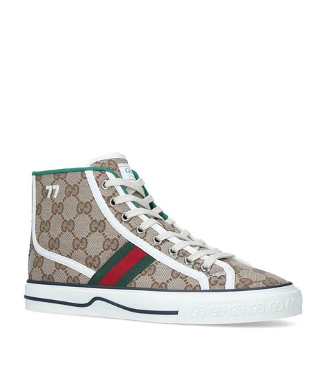 gucci shoes high tops price|gucci high top sneakers beige.